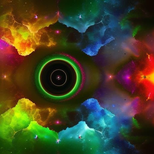 Abstract Space-Time Concept in Dark Fantasy Style