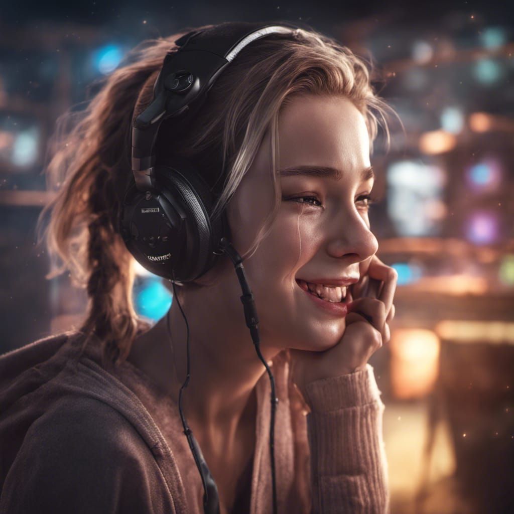 Joyful Gamer's Victory: Hyperrealistic Digital Art