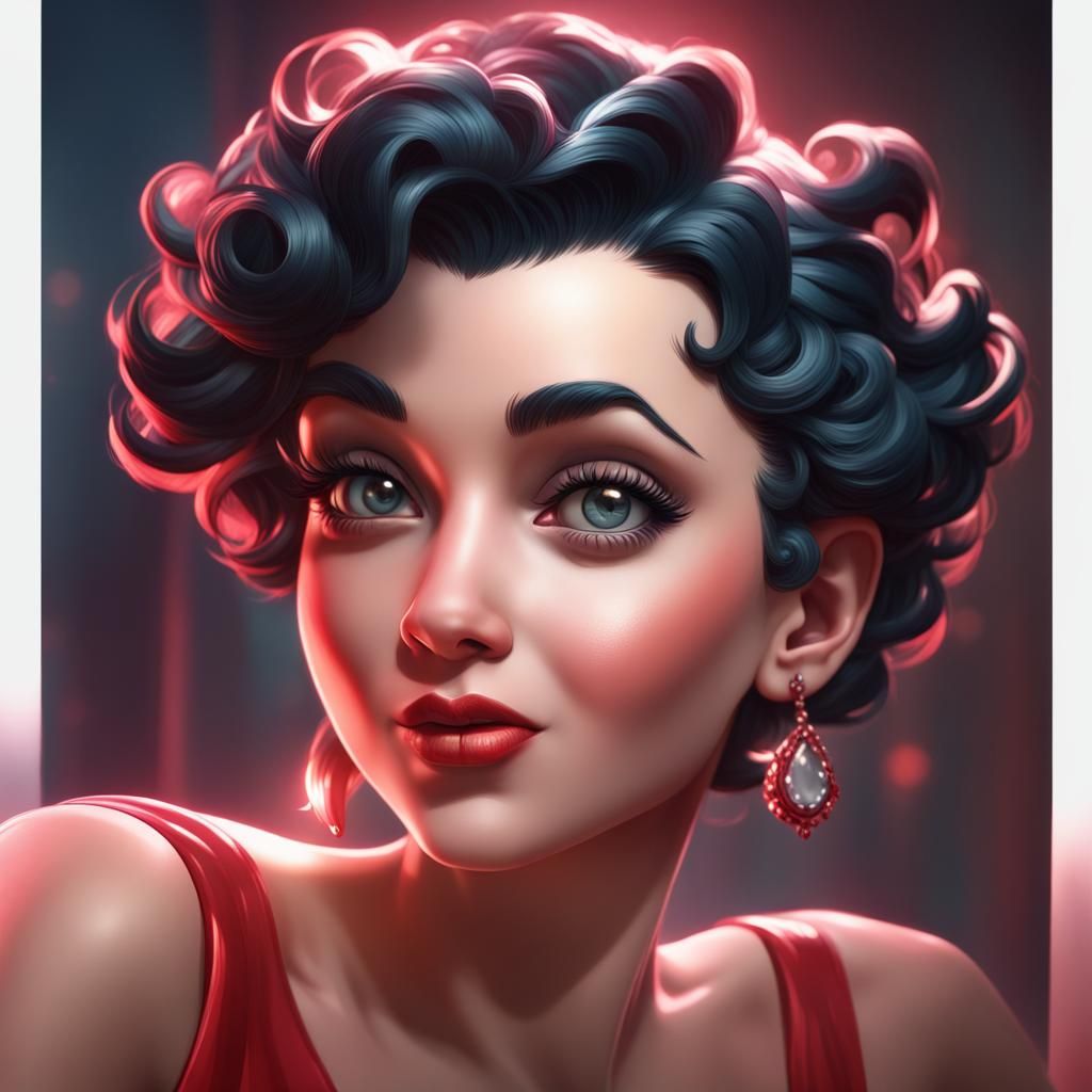 Betty Boop Portrait in Art Nouveau Style