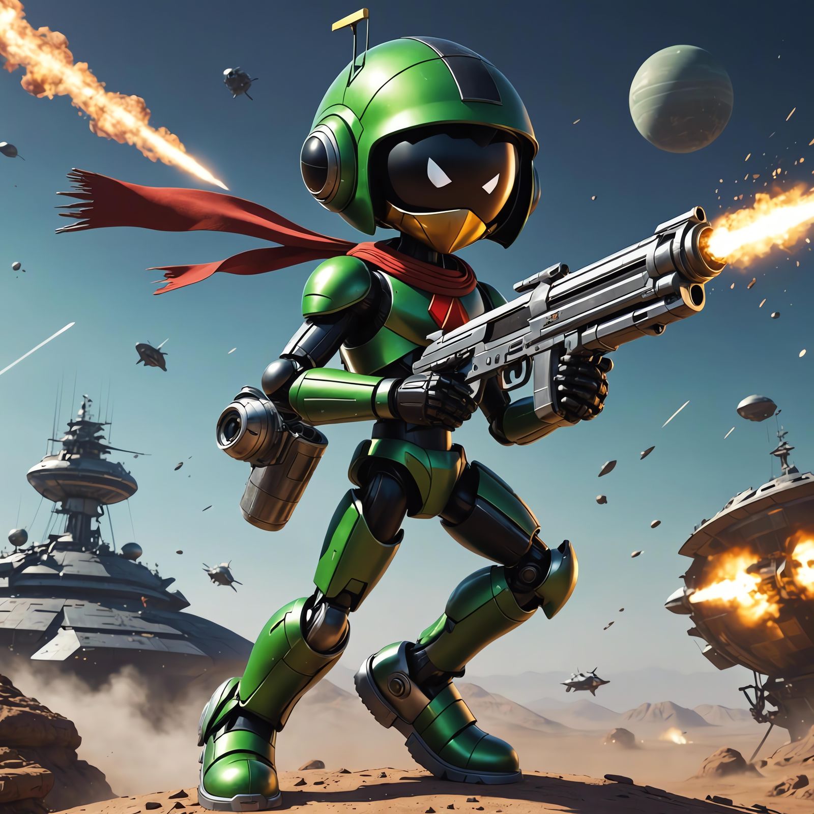 Marvin the Martian with Disintegration Gun: 3D Anime Art