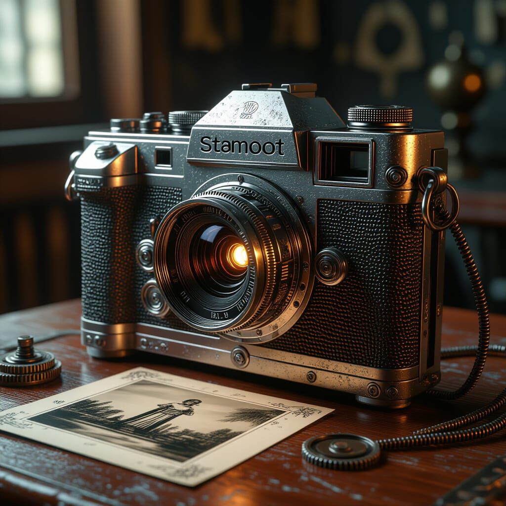 Intricate Metal Camera Inspired by Fantasy Artwork