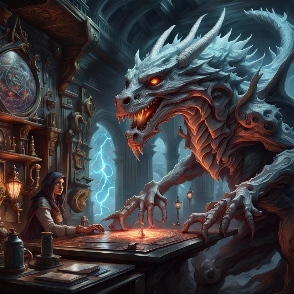 Detailed Dungeons and Dragons Cyberpunk Digital Art