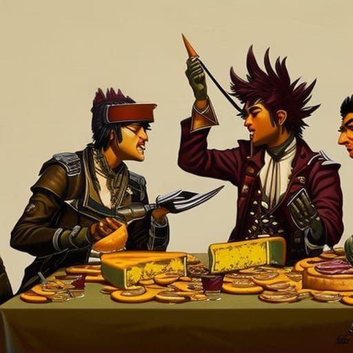 Punks Indulge in Fancy Cheese: Hyperrealistic Splash Art