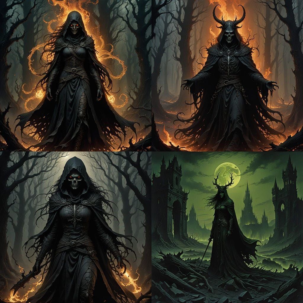 Ethereal Female Shadow Demon in Shadowfire