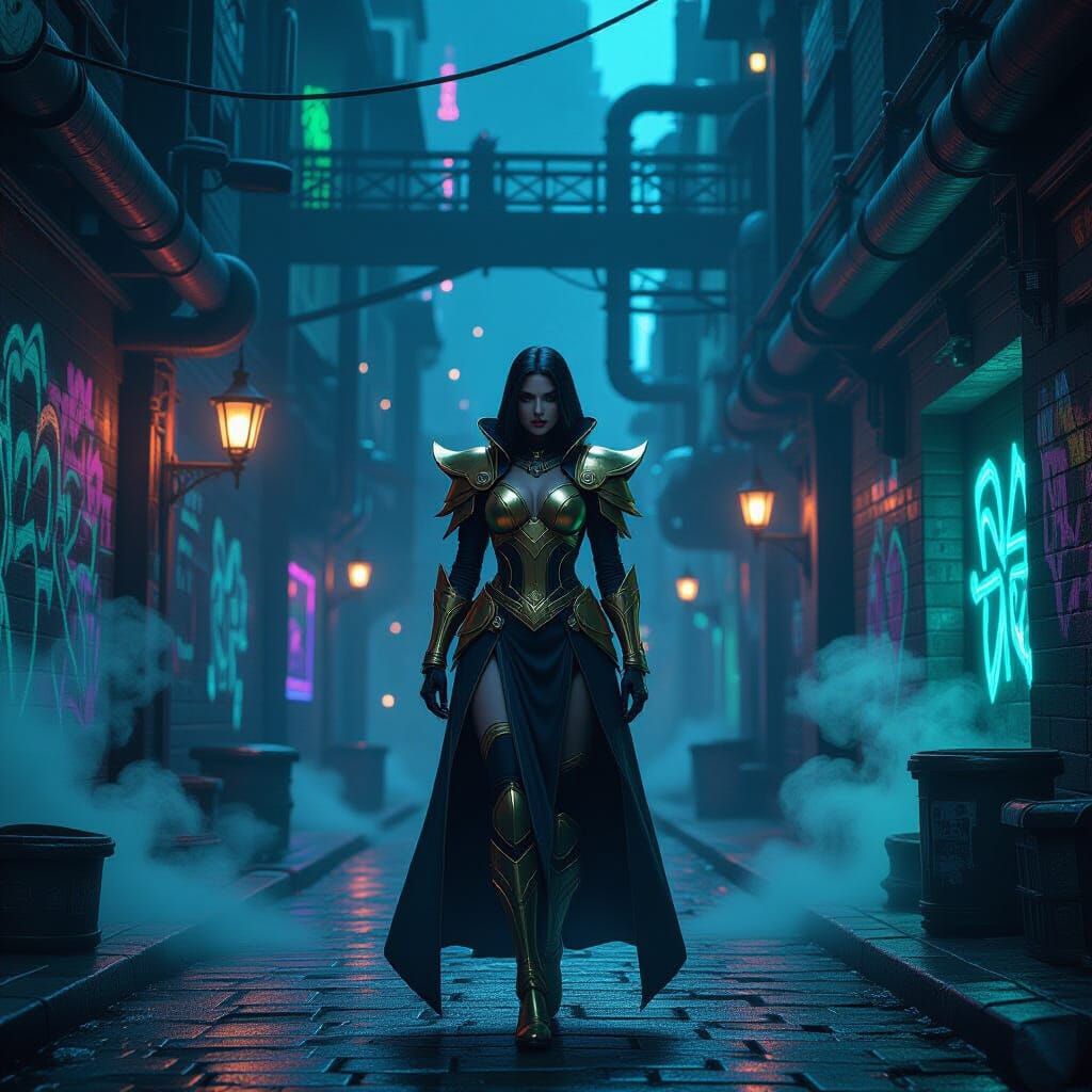 Arcane Style Cinematic Scene in Zaun Undercity