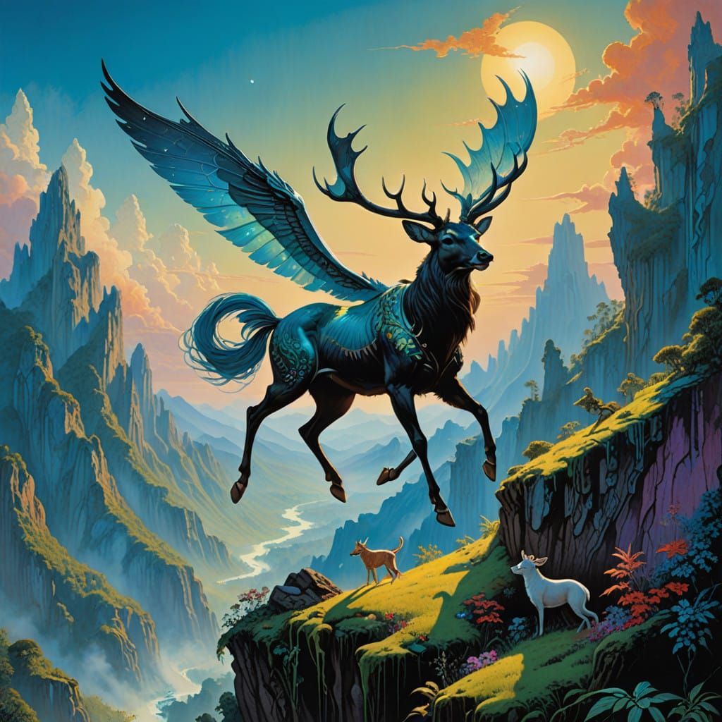 Ethereal Sky-Strider Takes Flight in Vibrant, Hyper-Realisti...