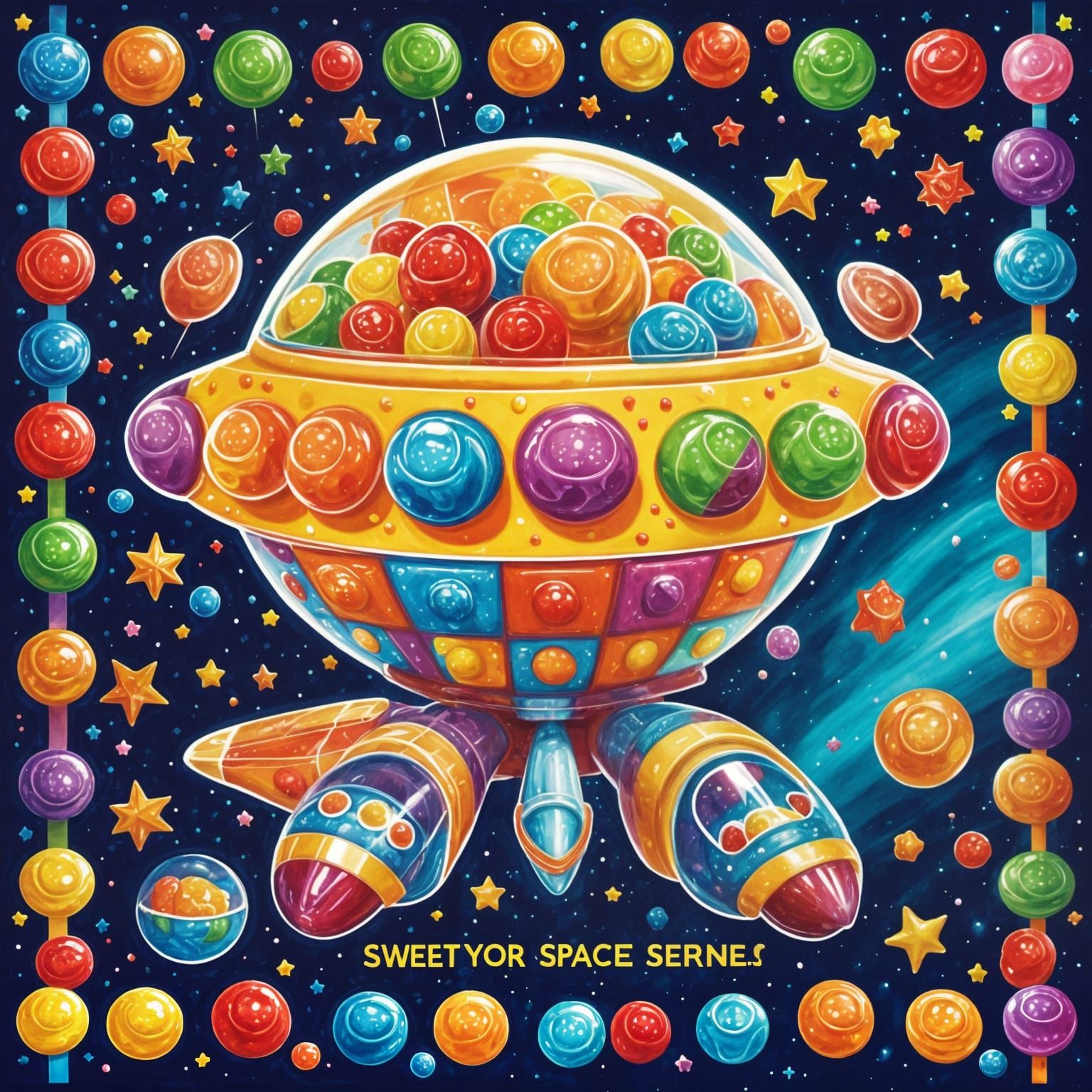 Gummy Bears in Space: Candy Wrapper Design