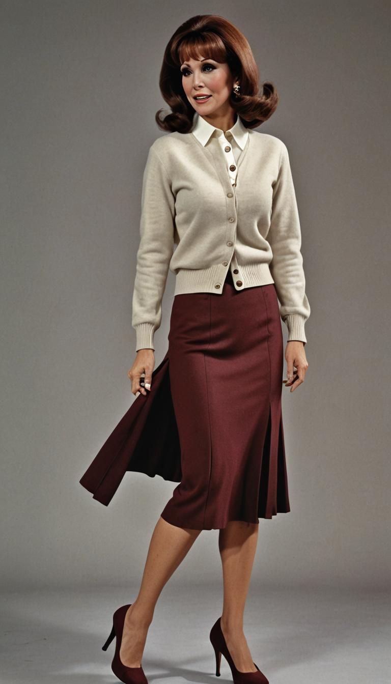 Angry Governess in Red Skirt and High Heels