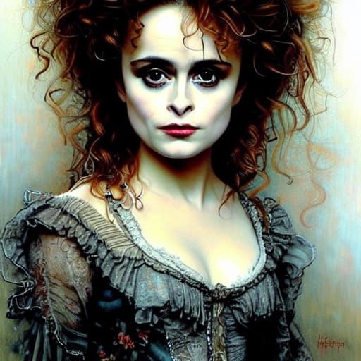 Detailed Portrait of a Young Woman in Rococo Style