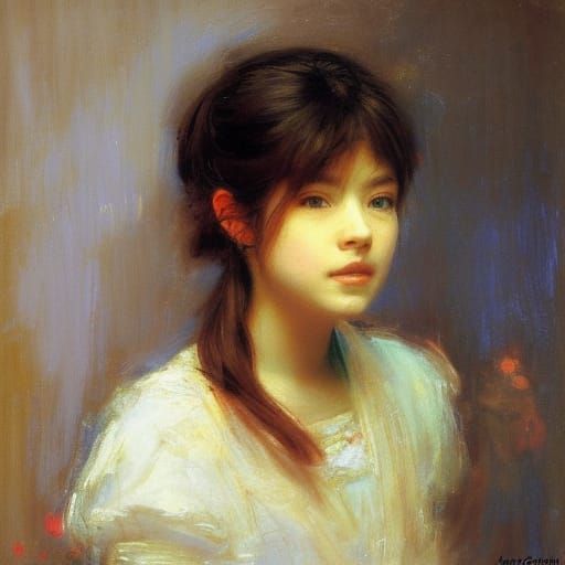 Anime Portrait in Impressionistic Style