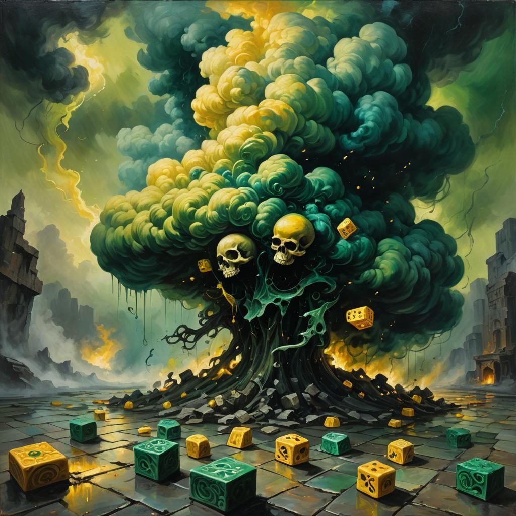 Poison Cloud Engulfs Game in Dark Fantasy Painting