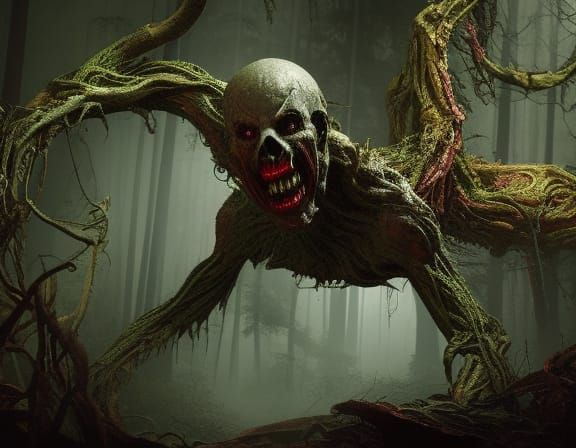 Scary Banshee in a Dark Forest, Polychromatic