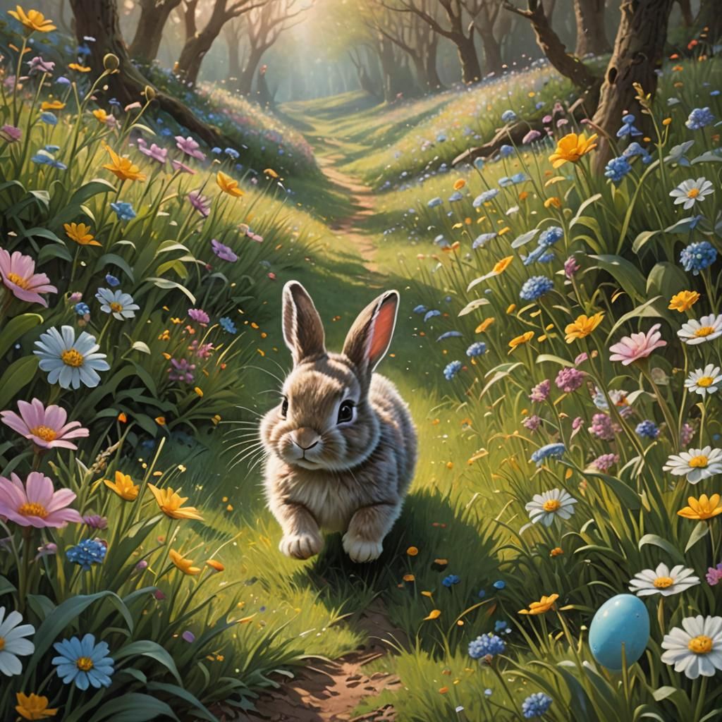 Enchanted Easter Garden: Baby Bunny's Colorful Quest