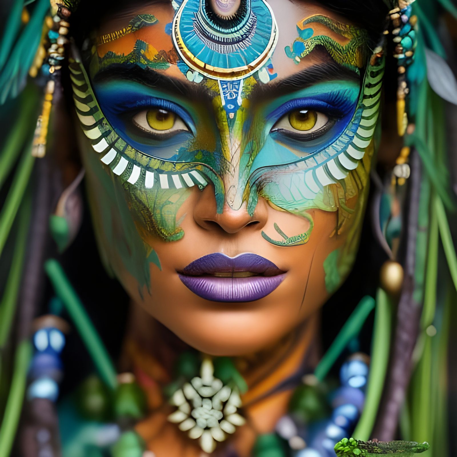 Beautiful Turtle Shaman Avatar Portrait