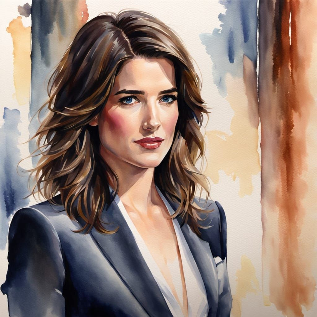 Impressionistic Watercolor Portrait of a Confident Woman