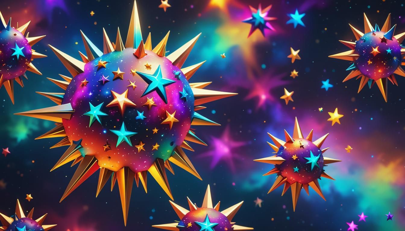 Vibrant Multicolored Star Cluster in Fantasy Concept Art