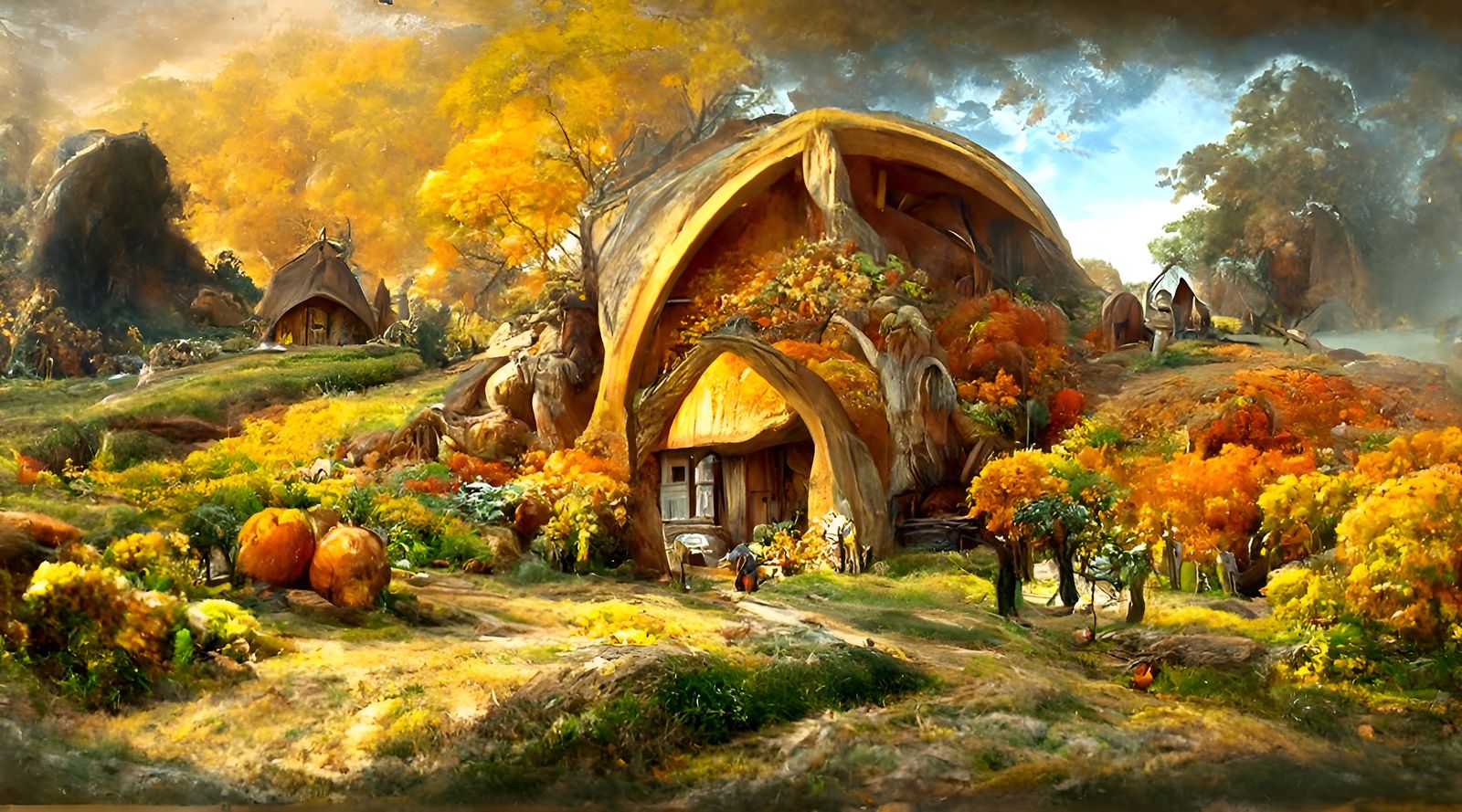 Autumn in Hobbiton: A Hyper-Realistic Oil Painting