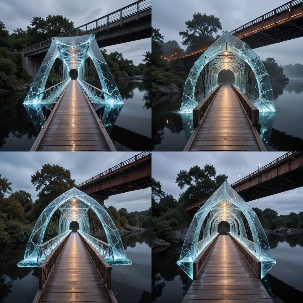 Ethereal Arcane Glass Bridge in Digital Art