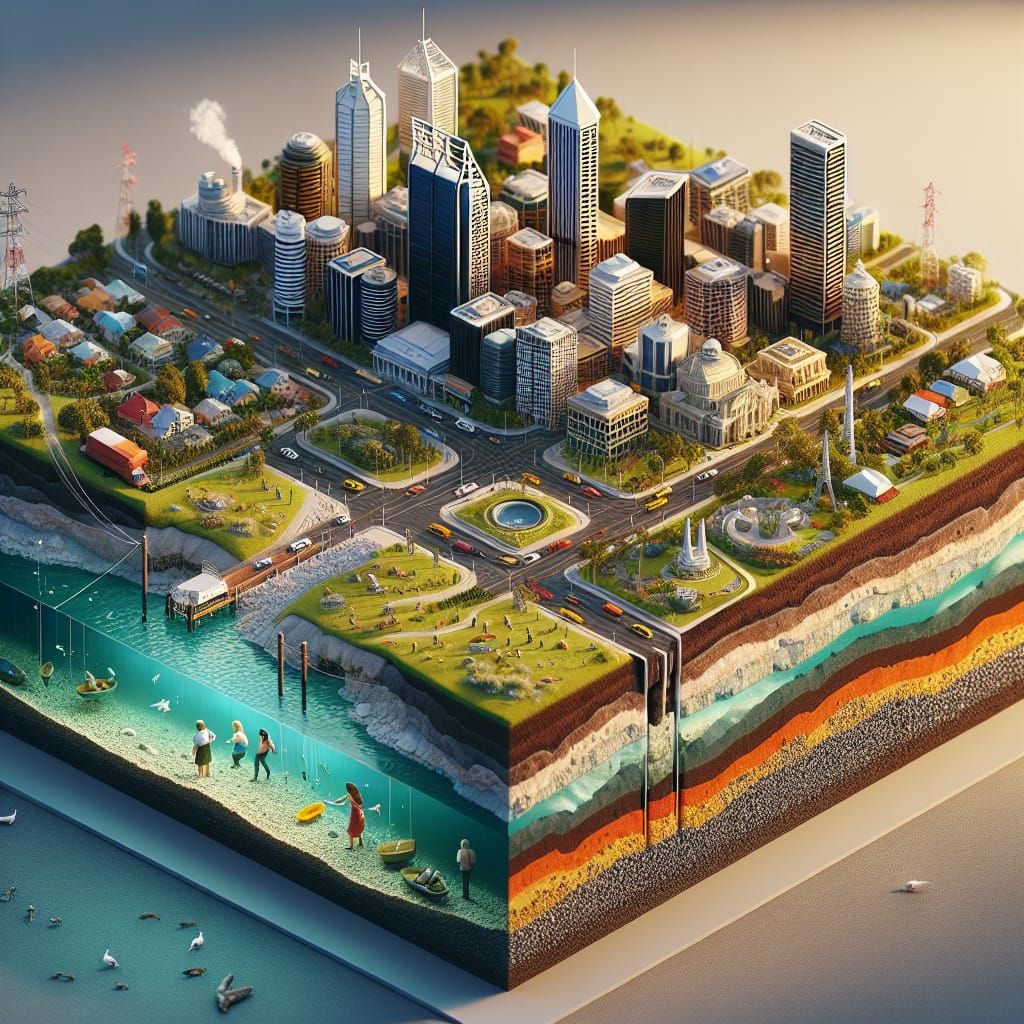 Diorama of the city of Perth, Australia.