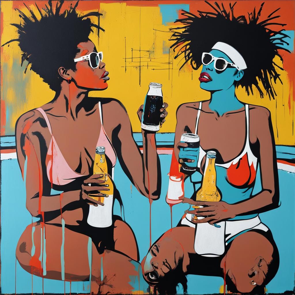 Pop Art Pool Party: Basquiat and Warhol Style
