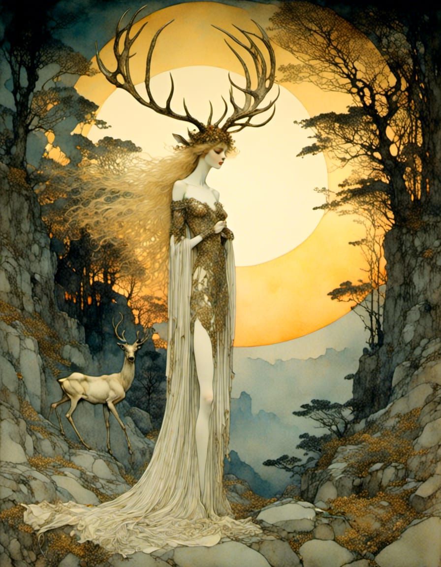 Seelie Queen in Wooded Glade, Comic Art