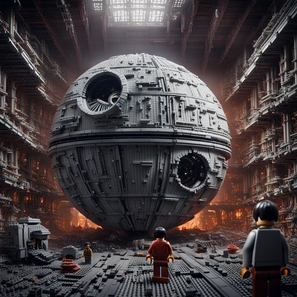 Lego Death Star Construction: Digital Matte Painting