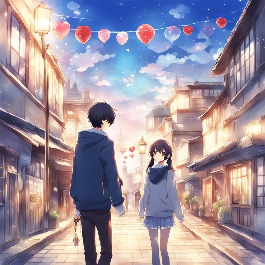 Anime Style Love at First Sight Scene