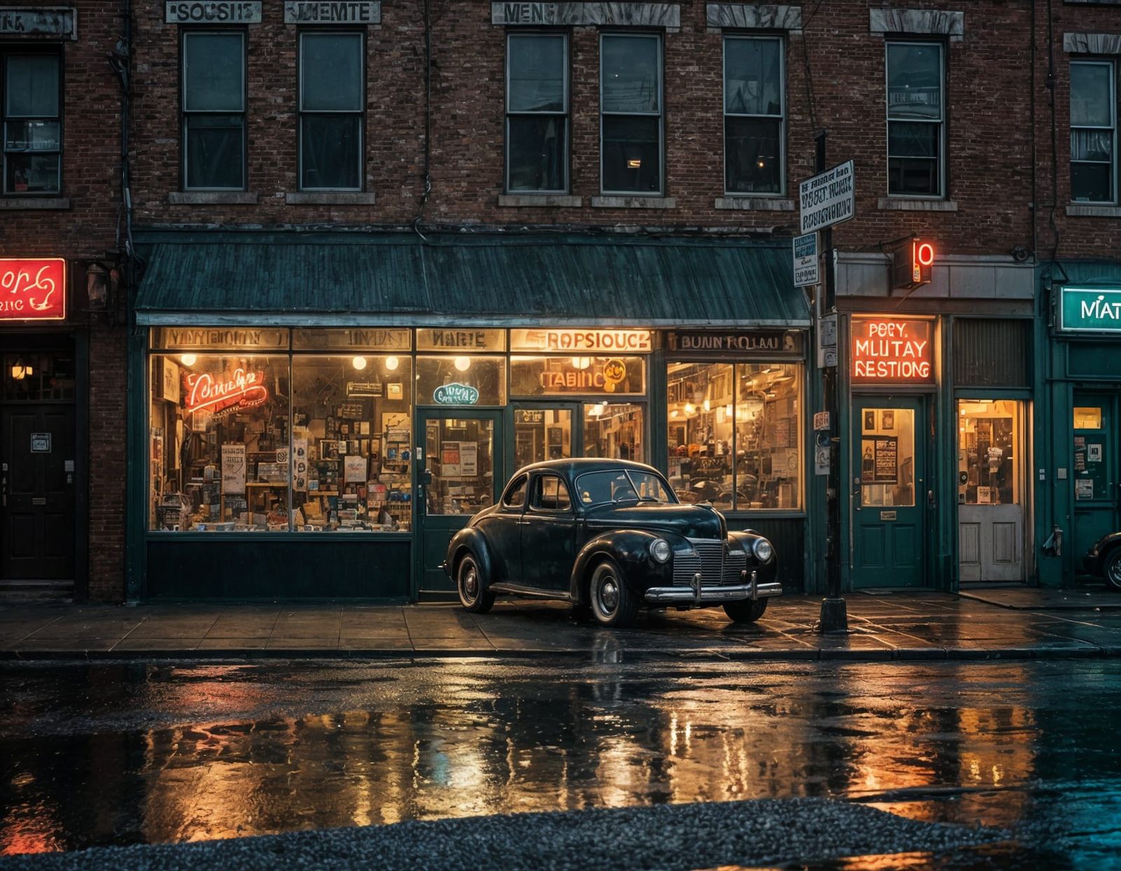 Twilight on Desolation Row with Vintage Plymouth