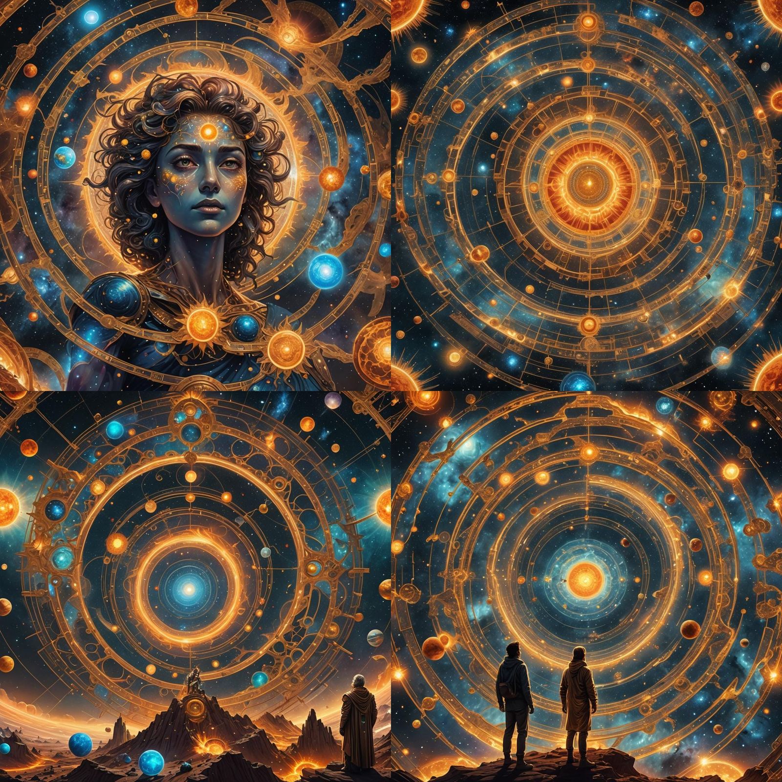 Cosmic Entity Observes Solar System: Holographic Astral Art