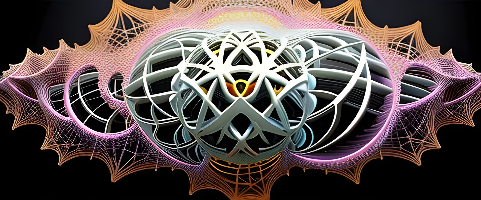 Fractal Nova 3D Sculptures in Iridescent Colors