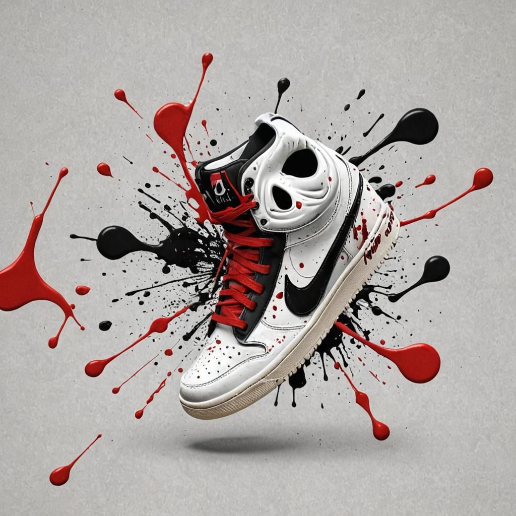 Nike sneakers with the Scream movie theme.