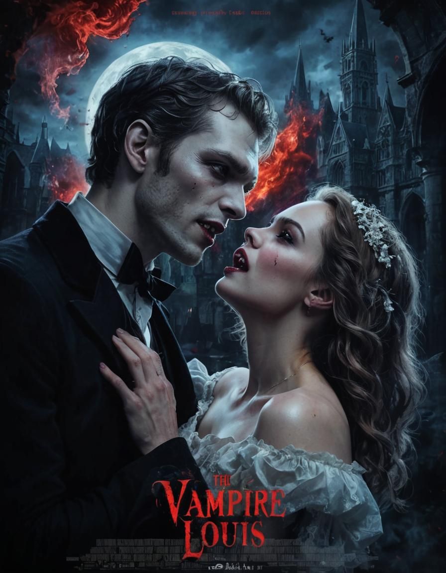 Movie poster for film called "The Vampire Louis" Starring Jo...