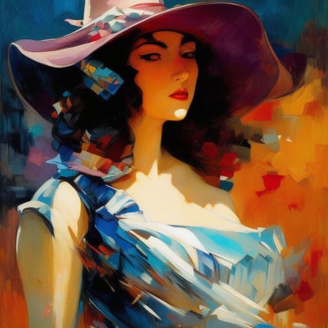 Detailed Portrait of a Woman in Vibrant Colors