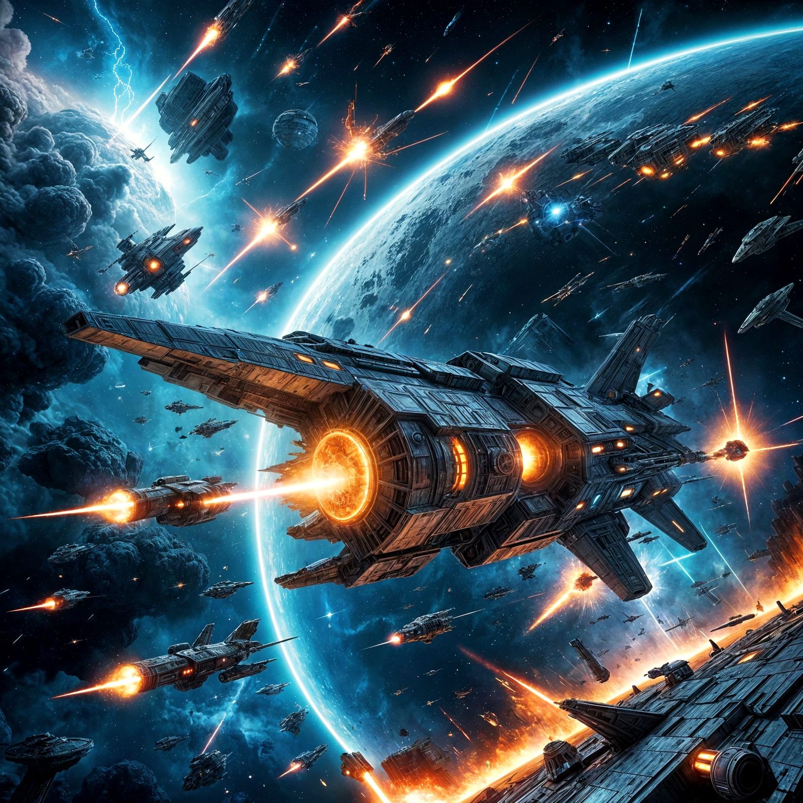 Surreal Galactic Battles in Cosmic Star Wars Universe