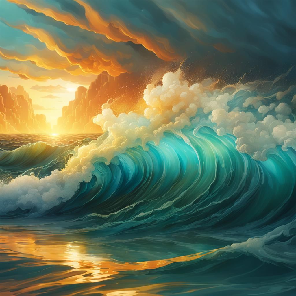 Stormy Sea in Glass Container: Concept Art