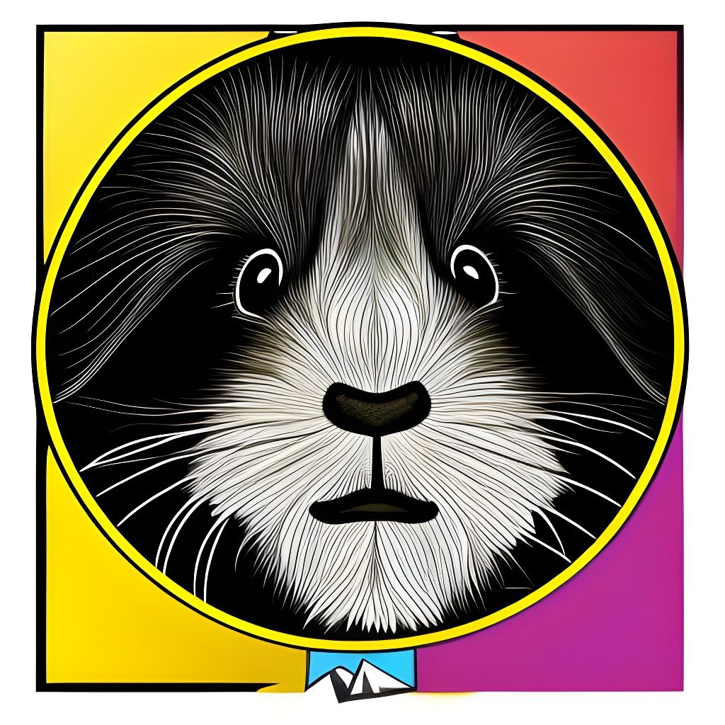 Guinea Pig Swimming in Geometric Pop Art