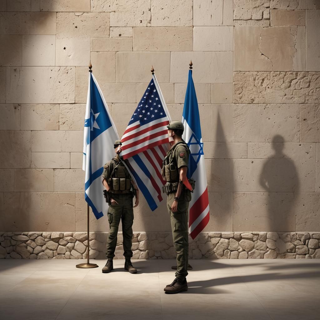 Flags of United States and Israel in Solidarity