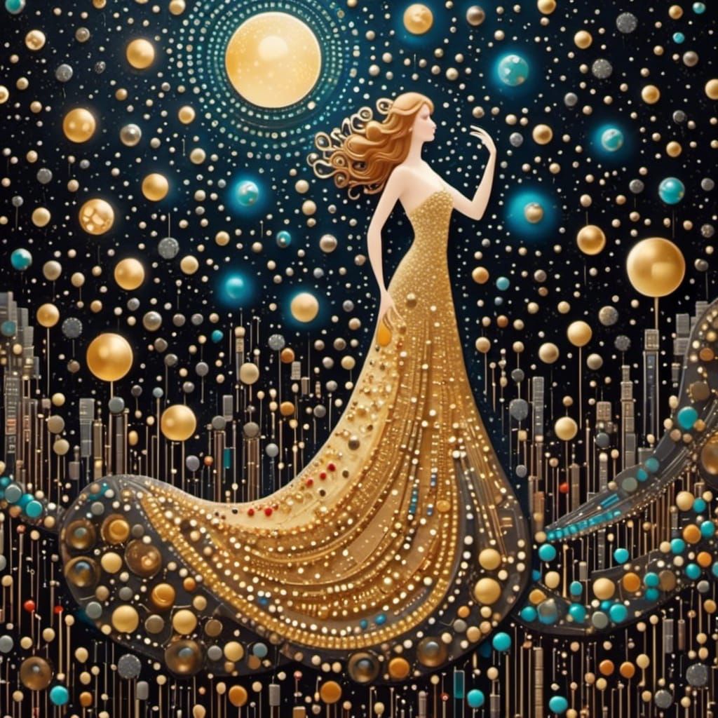 Stardust Soiree: Mythical Realm in Art Deco Style