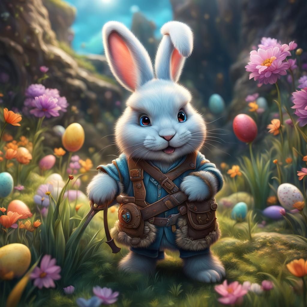 Fantasy Easter Rabbit: Detailed Matte Painting
