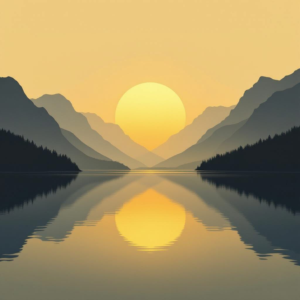 Minimalist Golden Geometric Shape in Soft Yellow Light