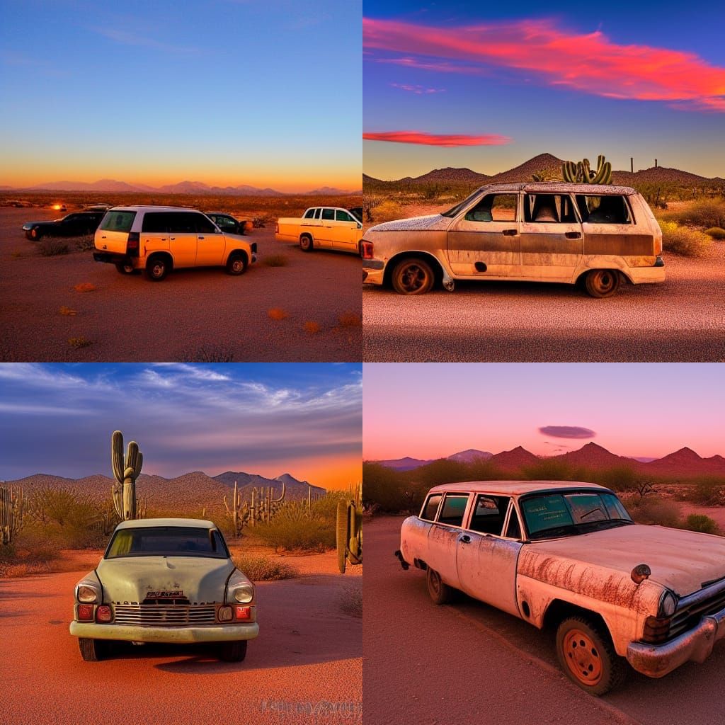 Tucson Desert Sunset Over Abandoned Town