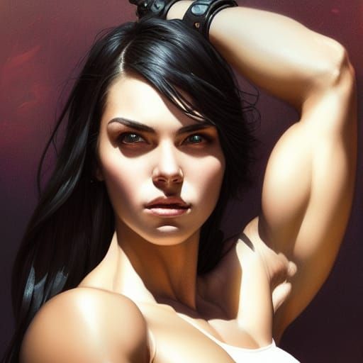 Striking Portrait of a Beautiful, Muscular Woman