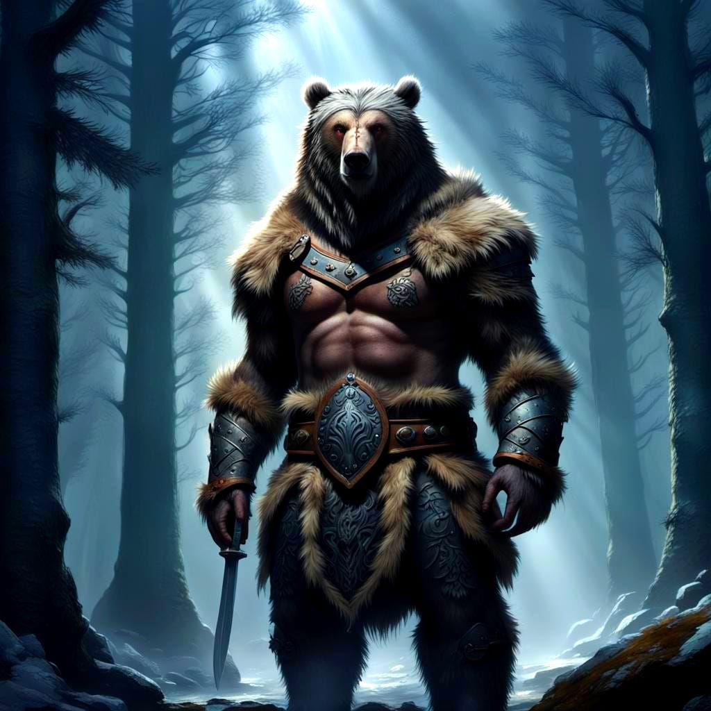 Bear Viking Warrior: Dark Fantasy Concept Art