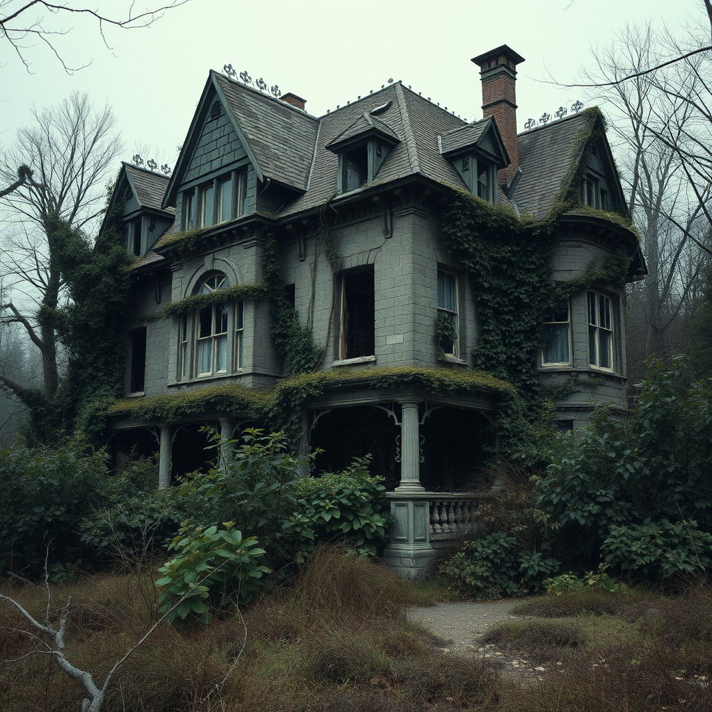 Eerie Victorian Mansion Shrouded in Overgrowth