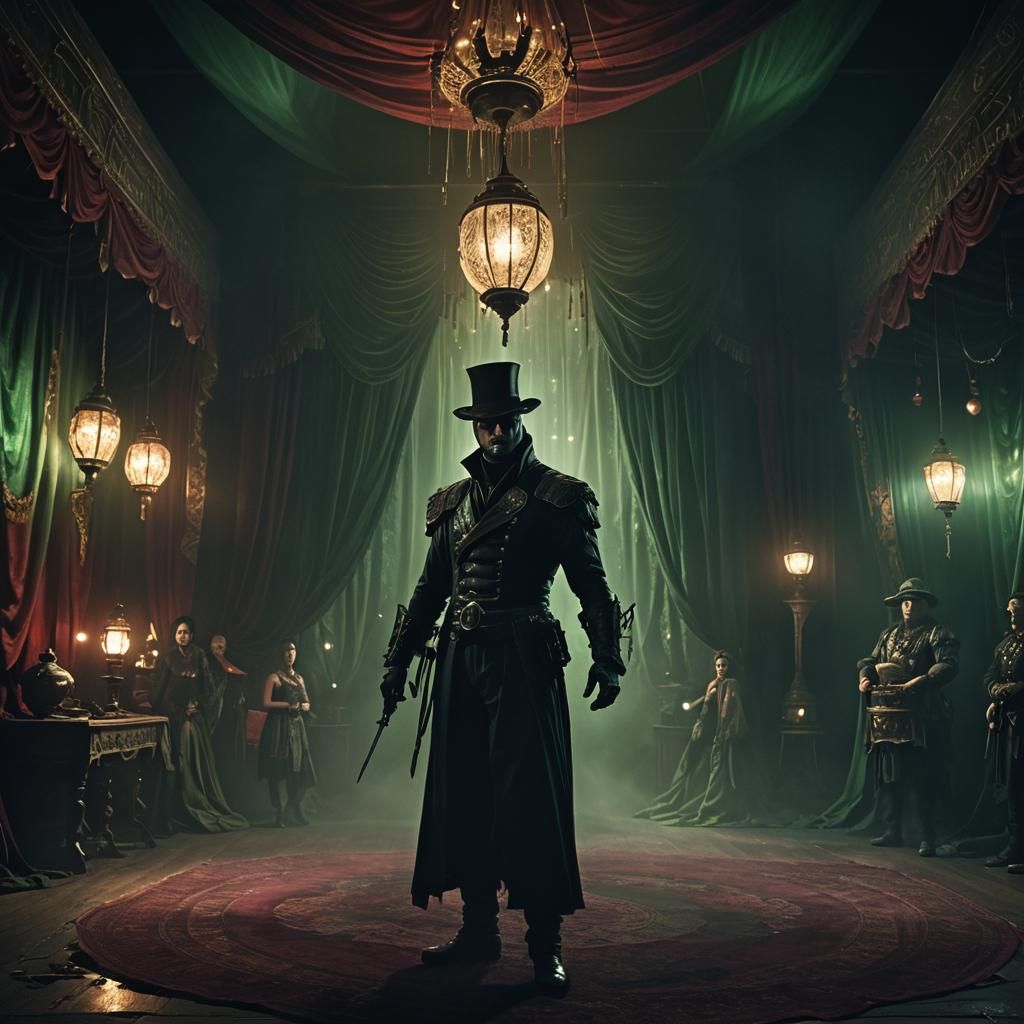 Plasmoid Assassin in Dark Circus Matte Painting