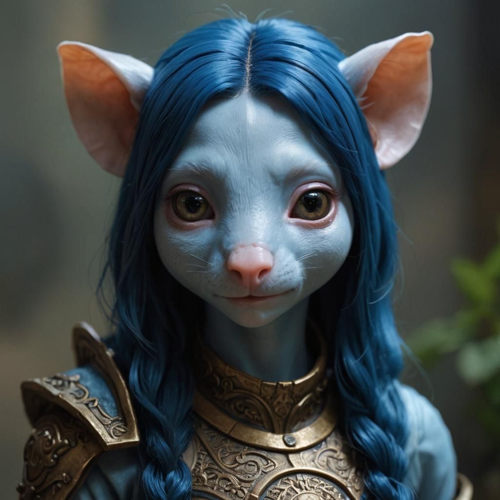 Photorealistic Guinea Pig Humanoid Warrior in Bronze Armor