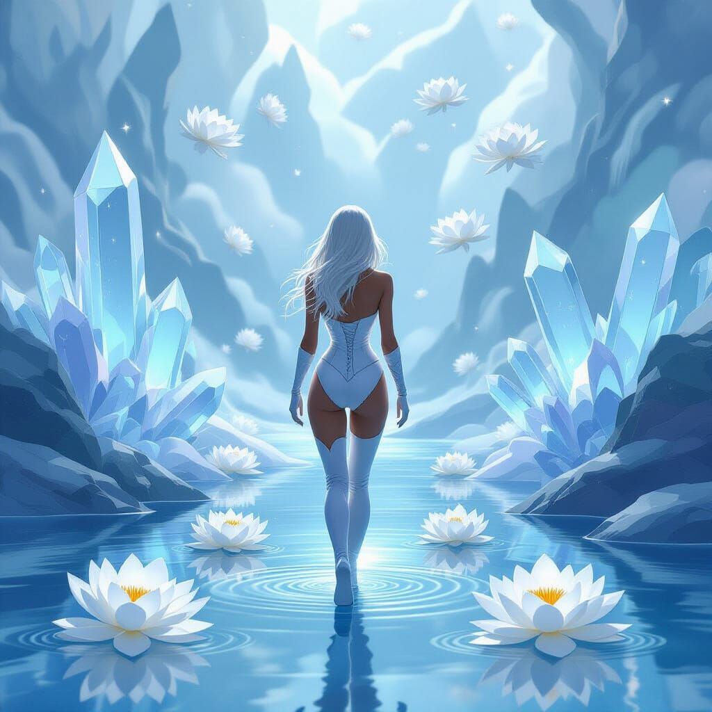 Ethereal Psychic Landscape with Crystalline Structures