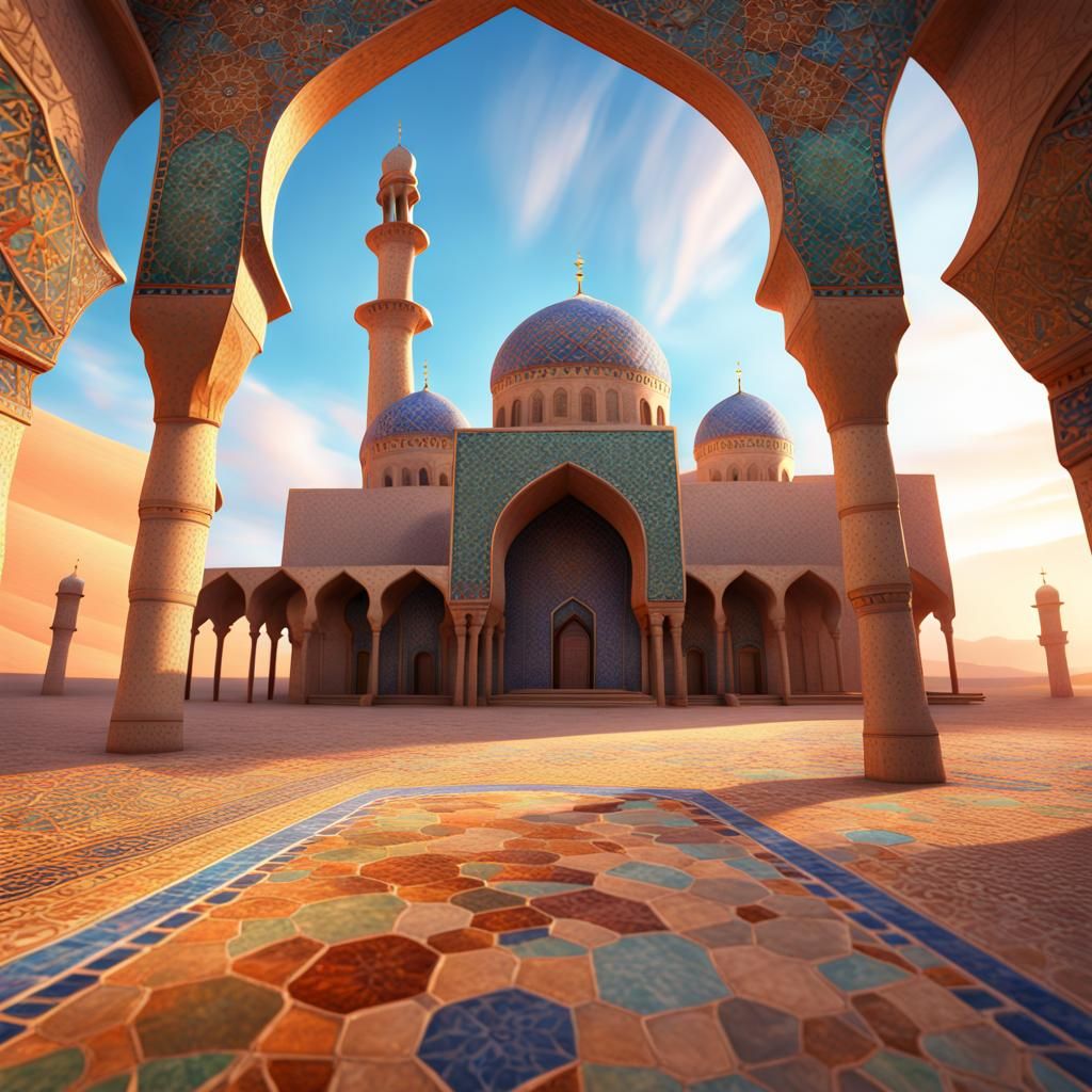 Beautiful Arabian Desert Mosque