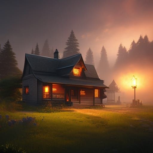 Evil Witch in Forgotten Garden, Digital Art