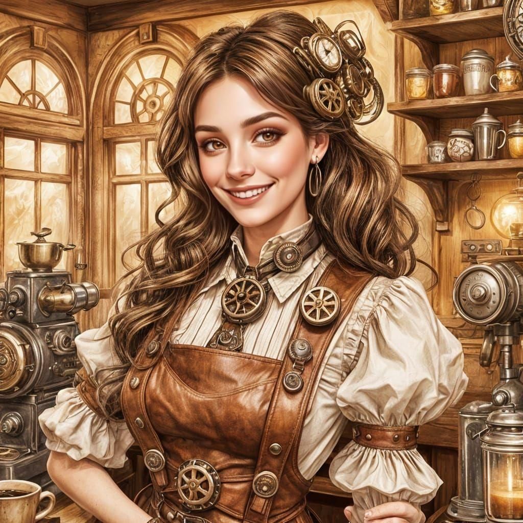 Steampunk barista